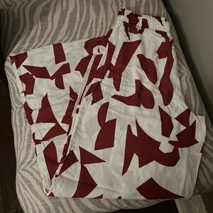 NWOT. SS Wrap Shirt (Size M). High waist wide leg Pants (Size S).